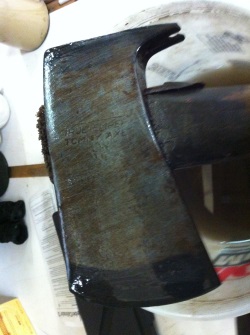 Scrubbing off the rust.