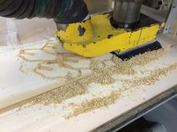 Cutting plywood on the MultiCAM.