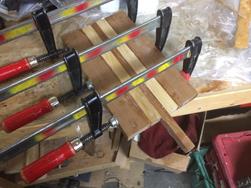 Laminating the stock for the fins.