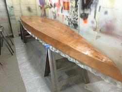 Glassing the bottom and sides.