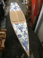 Test fitting the fabric with mock deck pads.