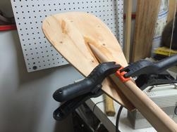 Attaching paddle to shaft.