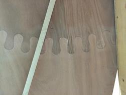 Puzzle joint held up to the light.