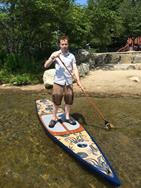 Testing out the paddleboard.