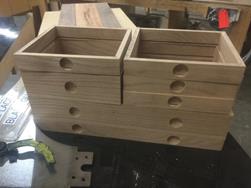 Drawers dry-fit before assembly.