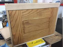 Stained front panel.