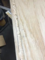 The slot roughed out with the chisel.